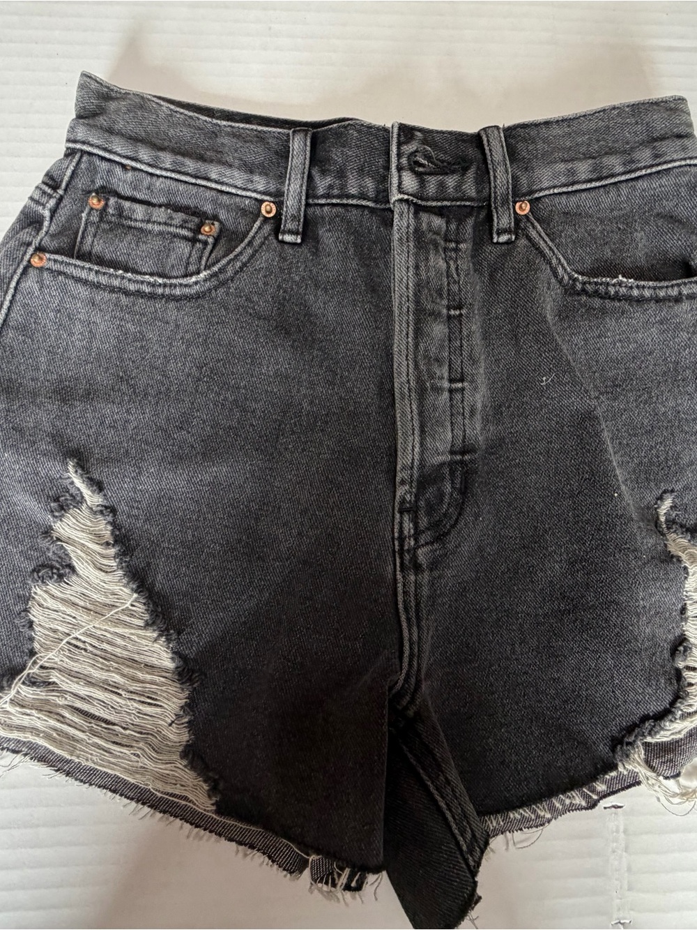 PacSun Ultra High-Rise Vintage Short in Charcoal Black size 25